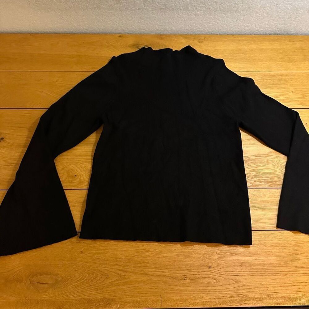 Anthropologie Maeve mock neck flared sleeve black sweater xl